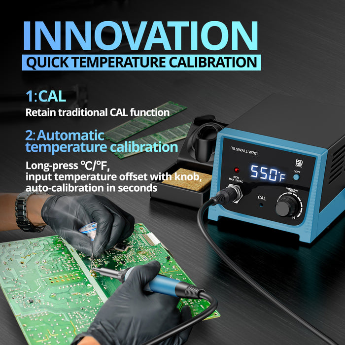 Tilswall Digital Soldering Station, Fast Preheating Digital Display Soldering Station Kit