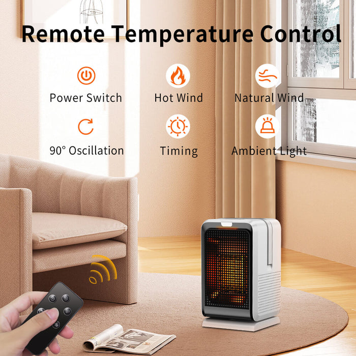 Space Heaters for Indoor Use, 90°Oscillating Portable Heater With Remote