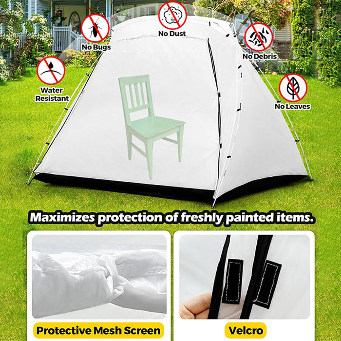 Tilswall Paint Booth for DIY Spray Painting with Built-in Floor & Windproof Hooks