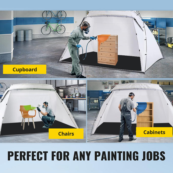 Tilswall Paint Booth for DIY Spray Painting with Built-in Floor & Windproof Hooks