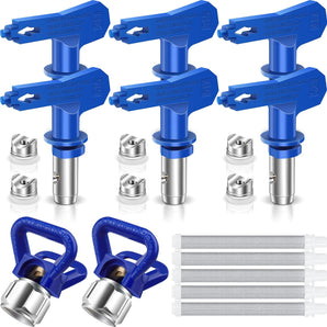 Tilswall 13Pcs Airless Paint Sprayer Tips with Spray Gun Filters/Guard Replace