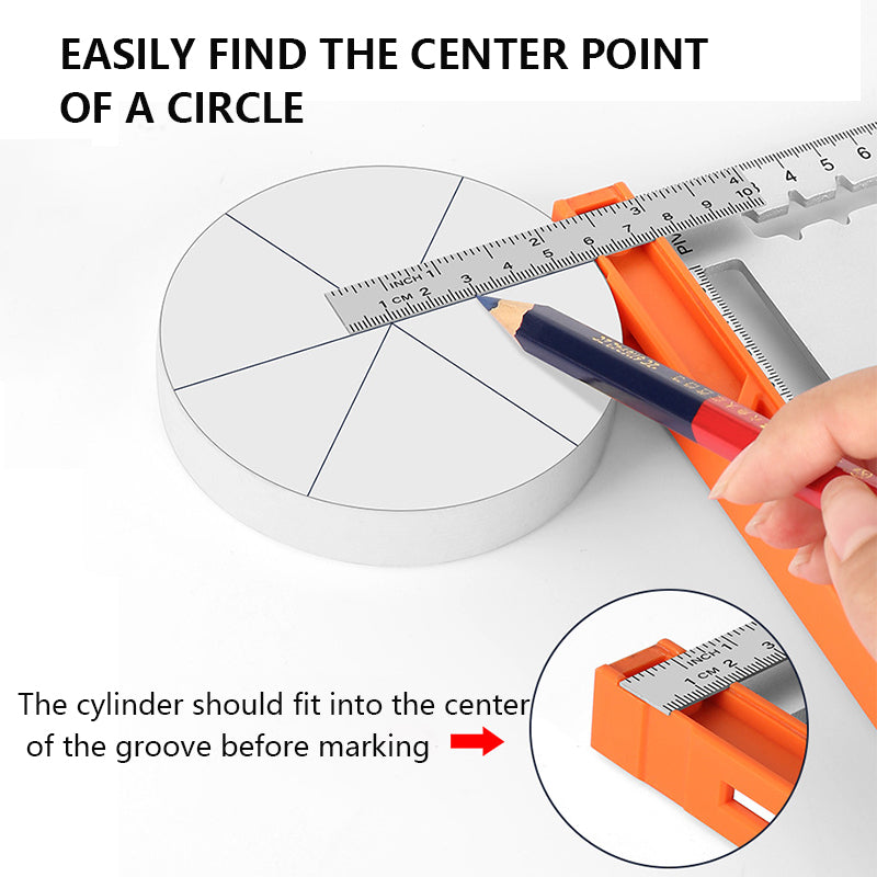 Tilswall Carpenter's Triangle Square with Bubble Level/Iron Ruler, Raf
