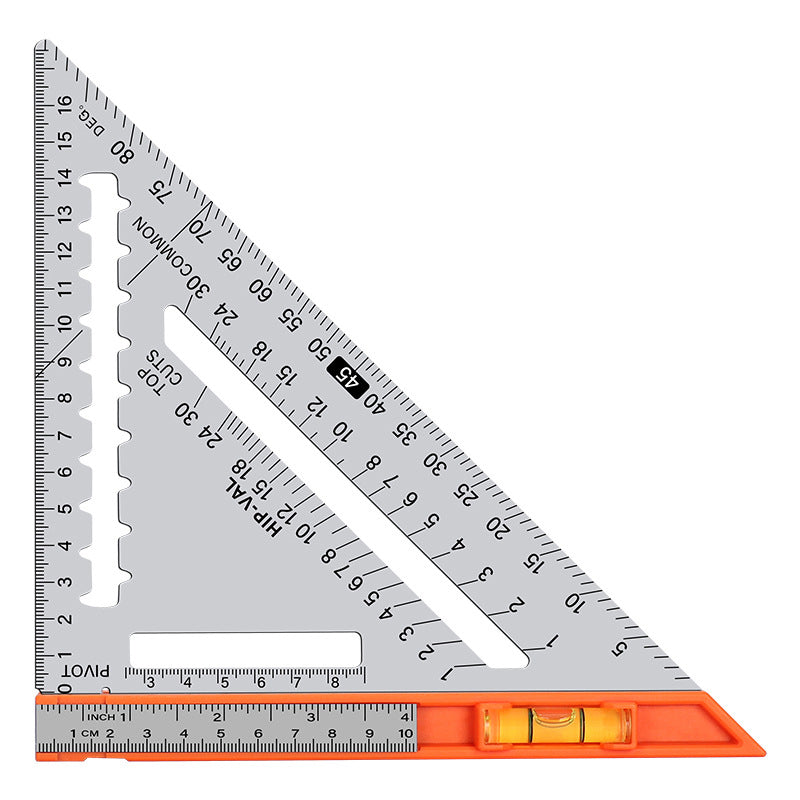 Raf Triangle Tilswall Carpenter's Triangle Square with Bubble Level/Iron Ruler, Raf