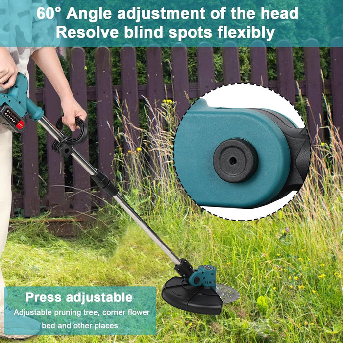Tilswall Electric Weed Eater, 21V 6'' Grass Trimmer with 90° Adjustable Head