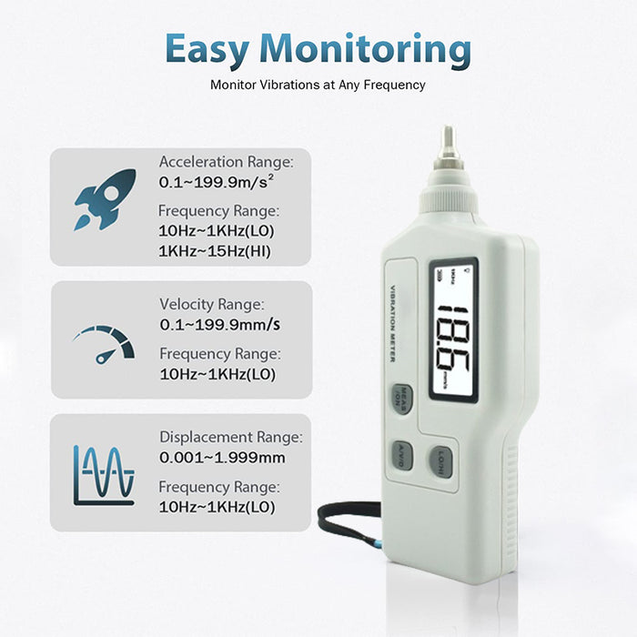 Tilswall Digital Vibrometer Handheld Vibration Analysis Equipment