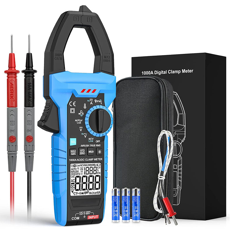 Tilswall Digital Clamp Meter, Volt Meter Auto-ranging Measures AC/DC A