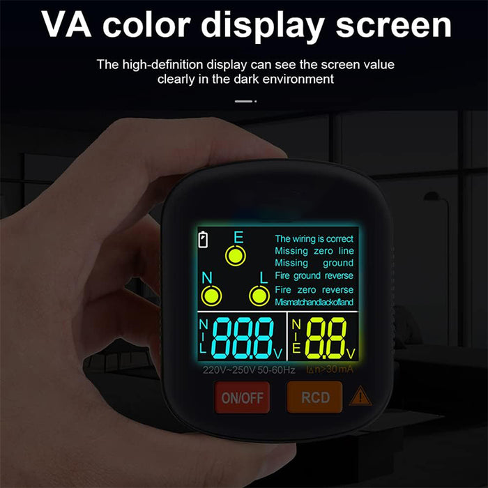 30-250V Portable Digital Socket Tester with Color Display