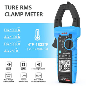 Tilswall Digital Clamp Meter, Volt Meter Auto-ranging Measures AC/DC Amp Clamp