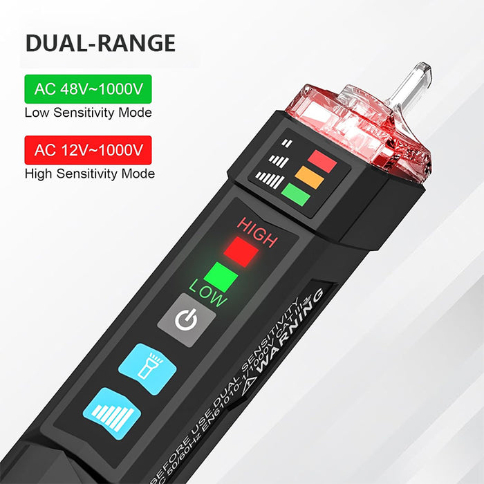 Voltage Tester, Non Contact Voltage Detector with Dual Range AC 12V-1000V/48V-1000V