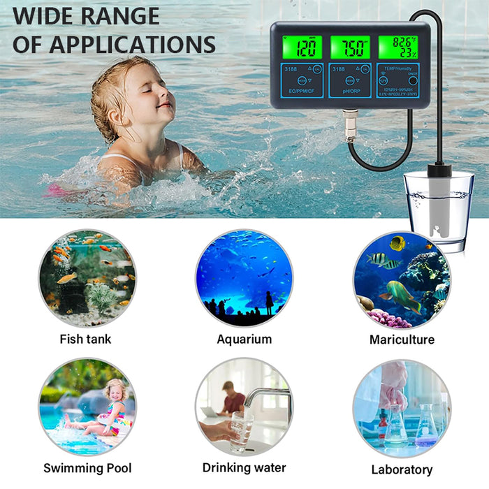 Tilswall WiFi 7in1 Water Quality Tester Multi-Parameter Water Analyzer