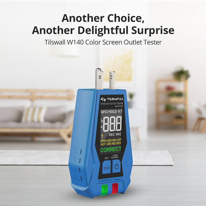 Tilswall Voltage Tester with Color LCD Display (Dual Purpose) for GFCI/AC Outlets