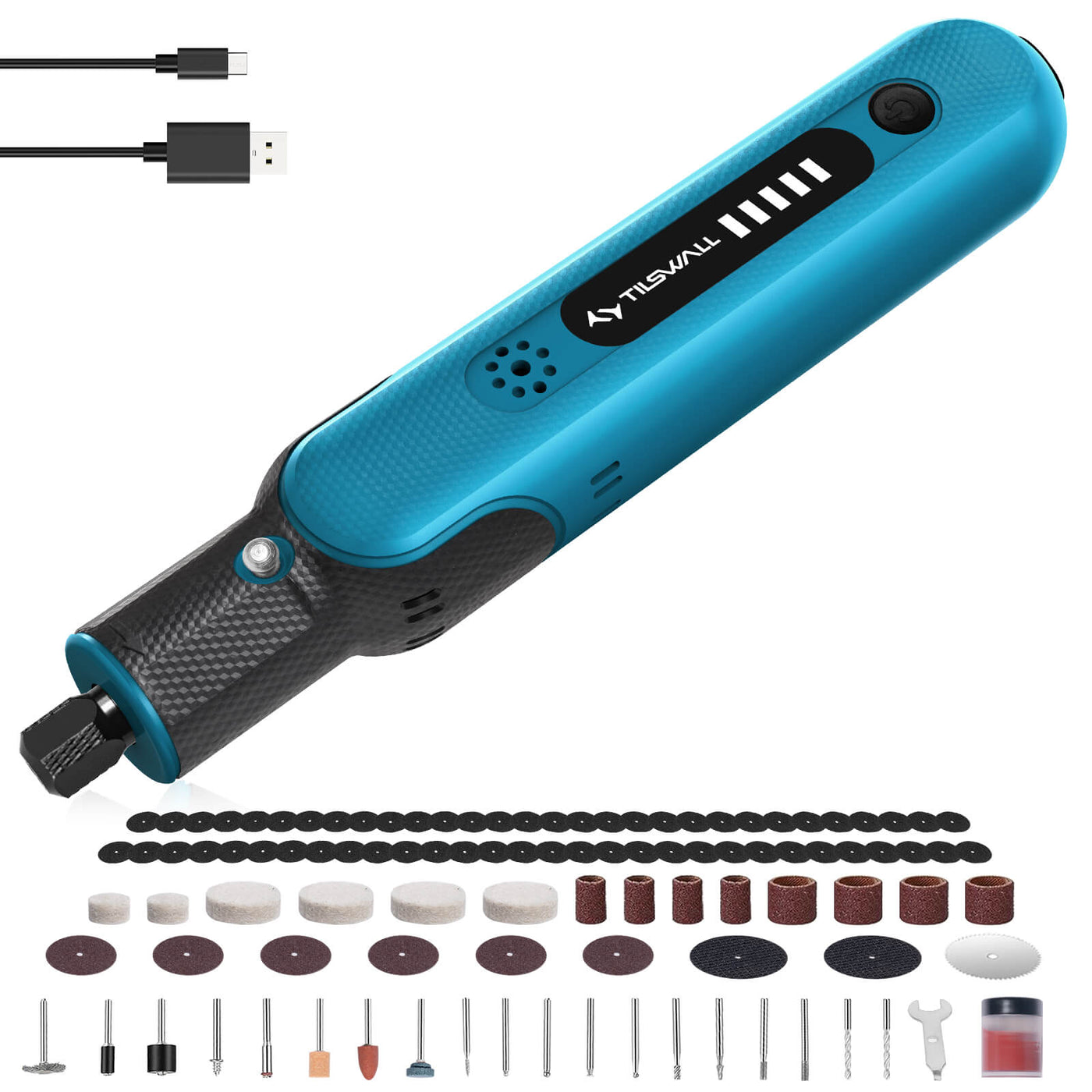 thumbnail image 2 of Warrior 12V Cordless Rotary Tool Kit With 19-Piece Accessories, Battery, And Charger 59437 2 of 14
