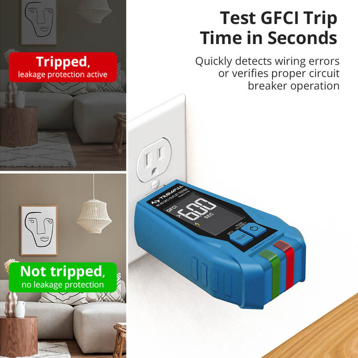 Tilswall Voltage Tester with Color LCD Display (Dual Purpose) for GFCI/AC Outlets