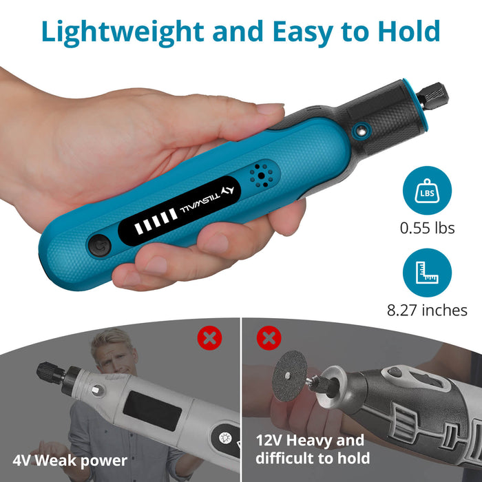 Tilswall 8V Cordless Rotary Tool, 5-Speed Power Rotary Tool