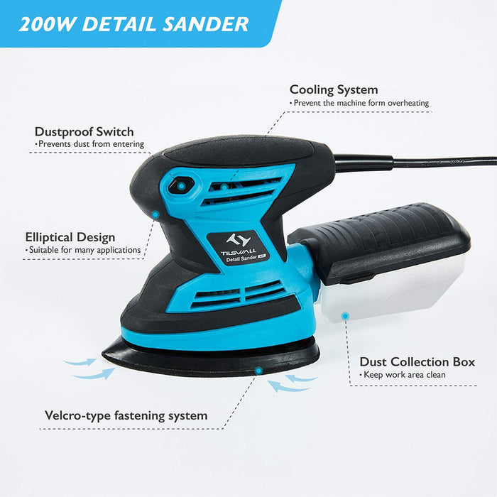 Mouse Sander 200w with 12pcs Sanding Pads