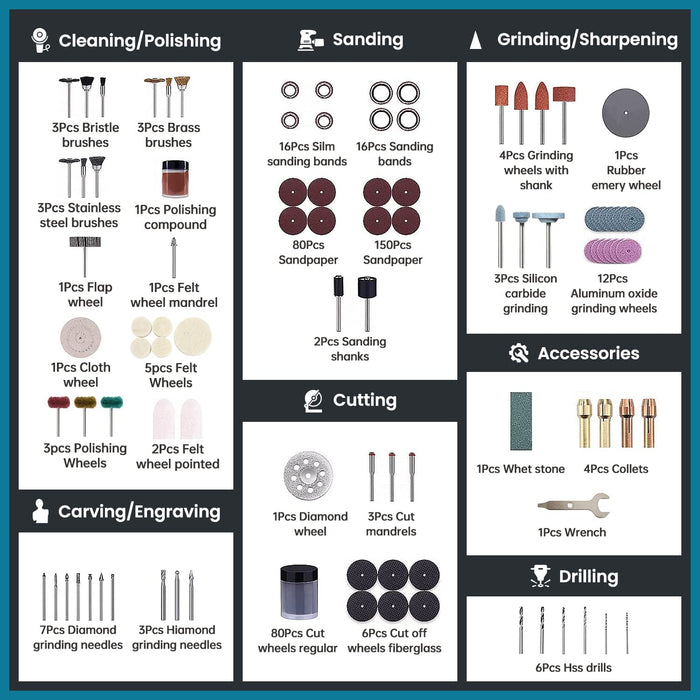 Rotary Tool Accessories Kit 420pcs