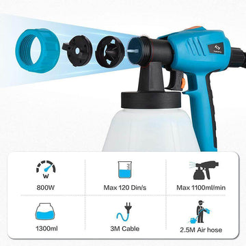 construction of the electric paint spray gun