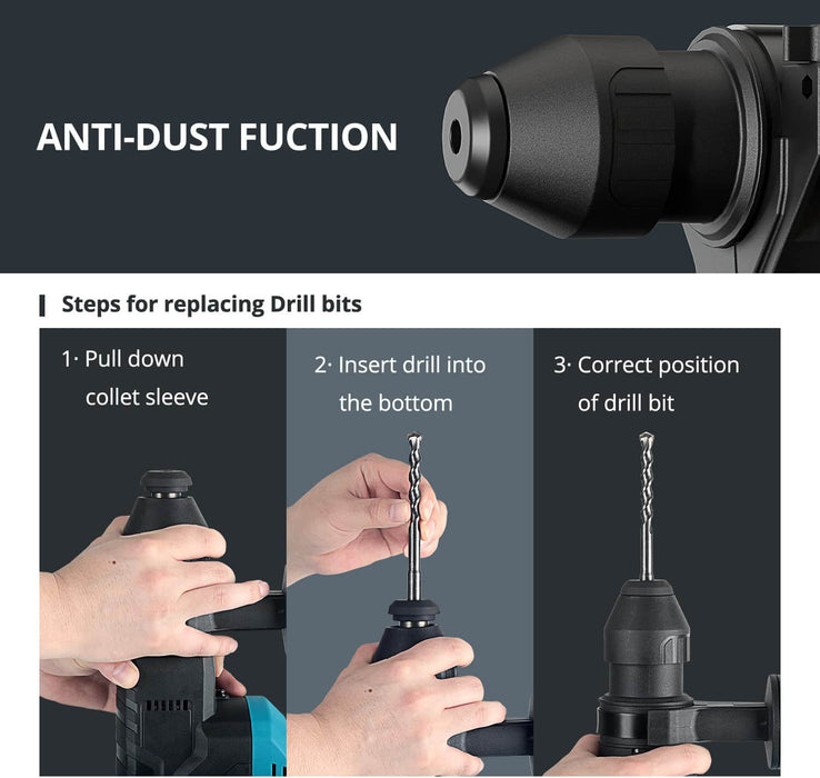 steps for replacing drill bits